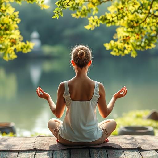 A serene scene of a person meditating in a peaceful setting, highlighting the importance of mental wellbeing